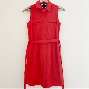 Tommy Hilfiger NWOT Red Button Down Dress Small